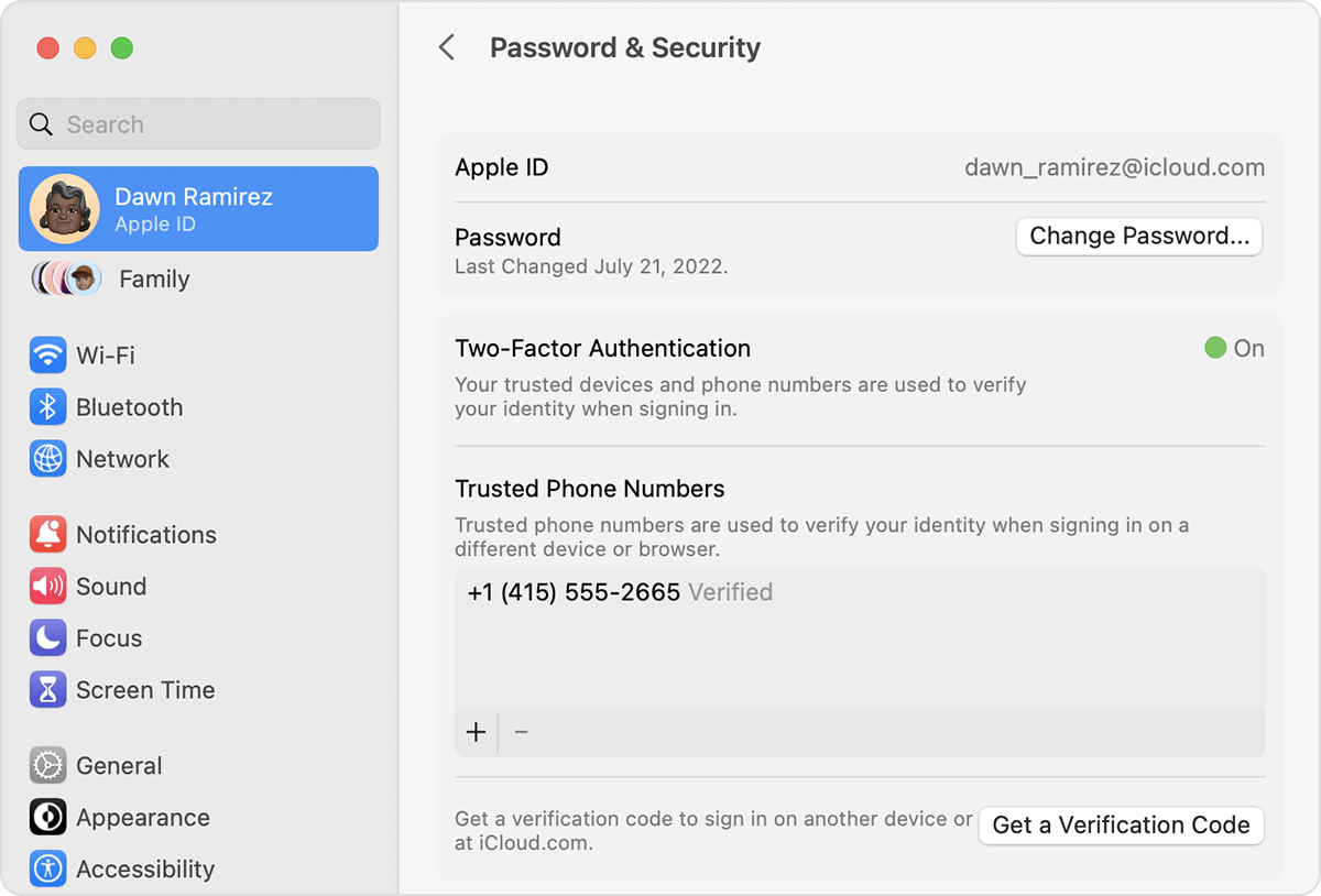 apple id verification code on mac