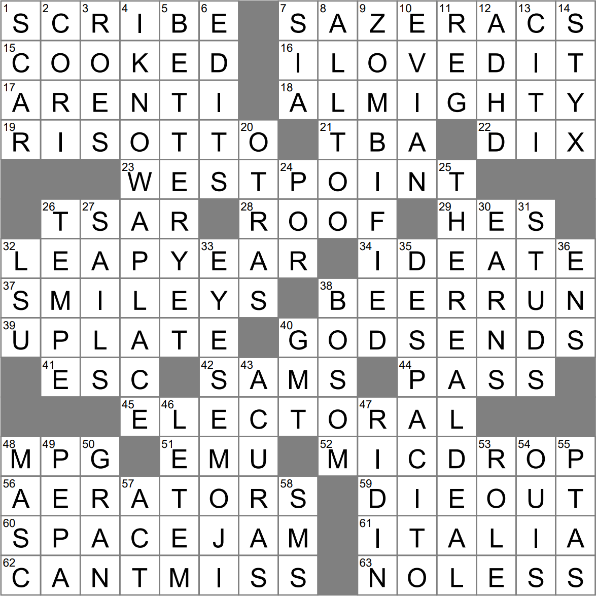 crossword clue glue