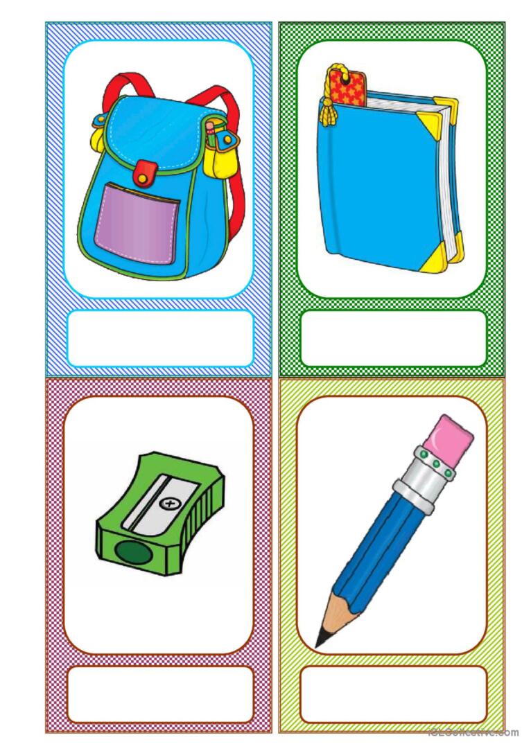 classroom objects flashcards