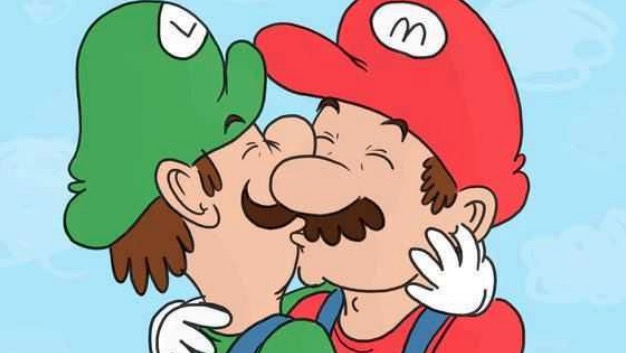 sonic and mario kissing