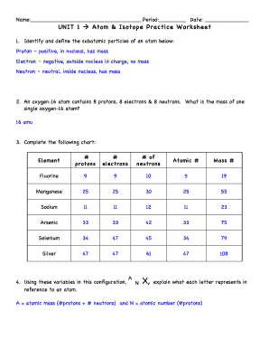 isotopes worksheet pdf