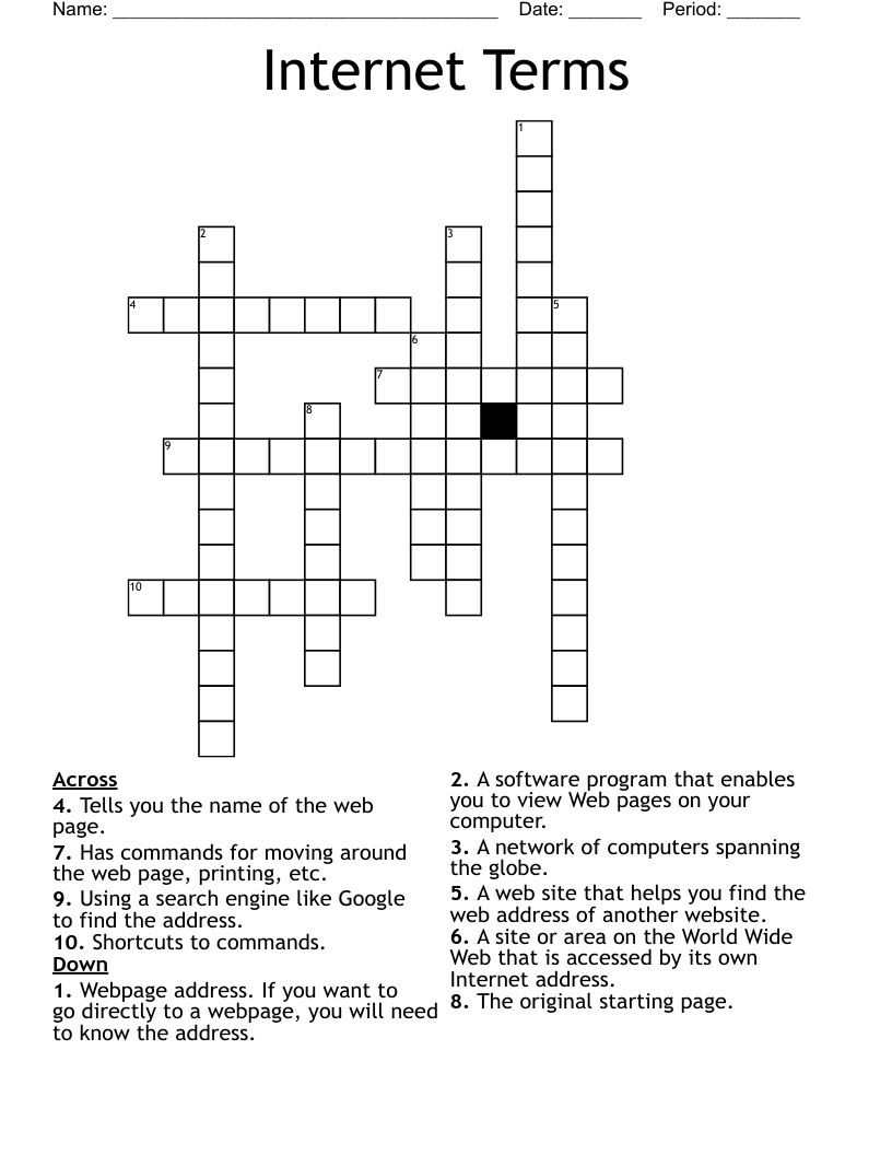 webpage program crossword clue