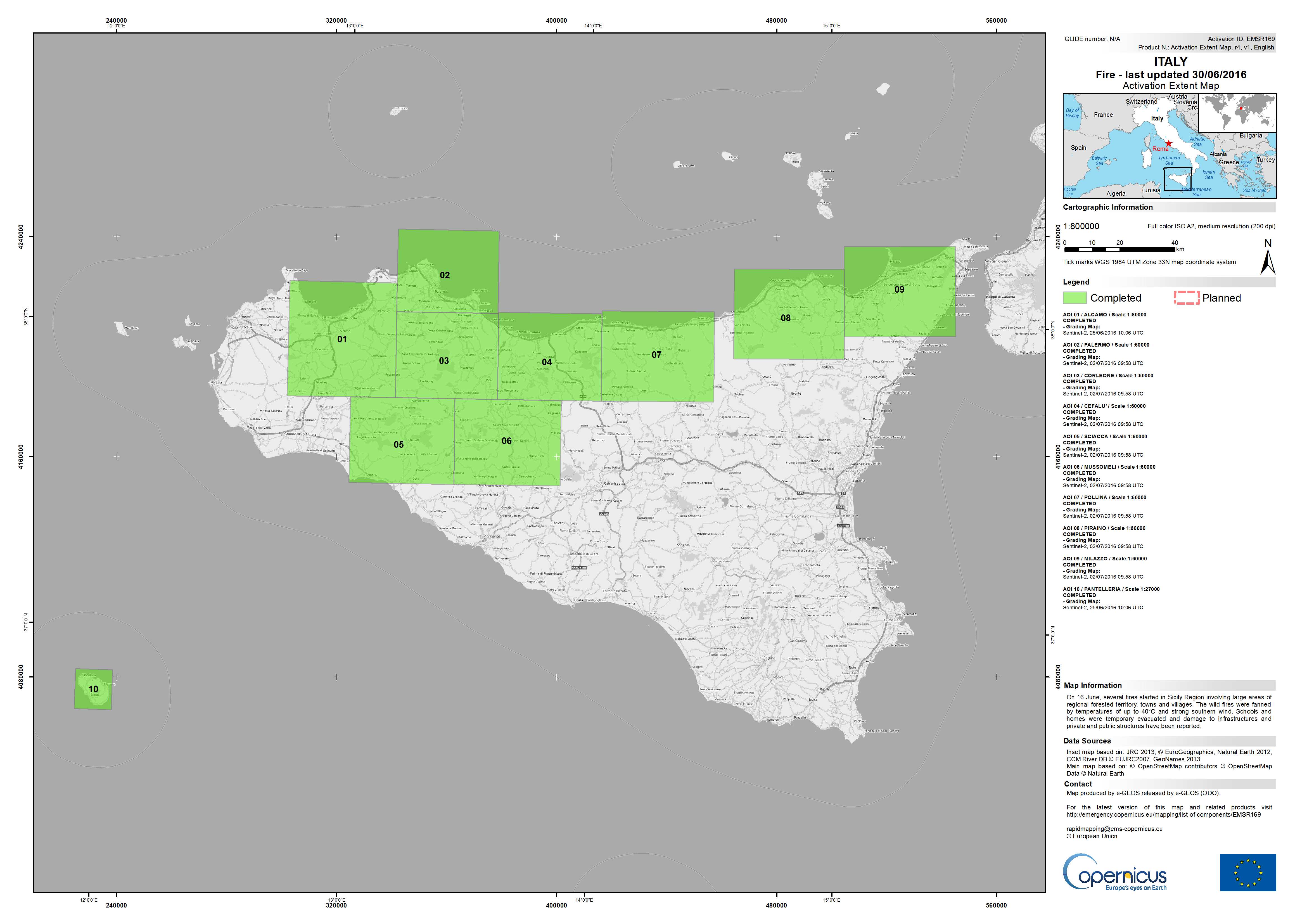 fires in sicily 2023 map