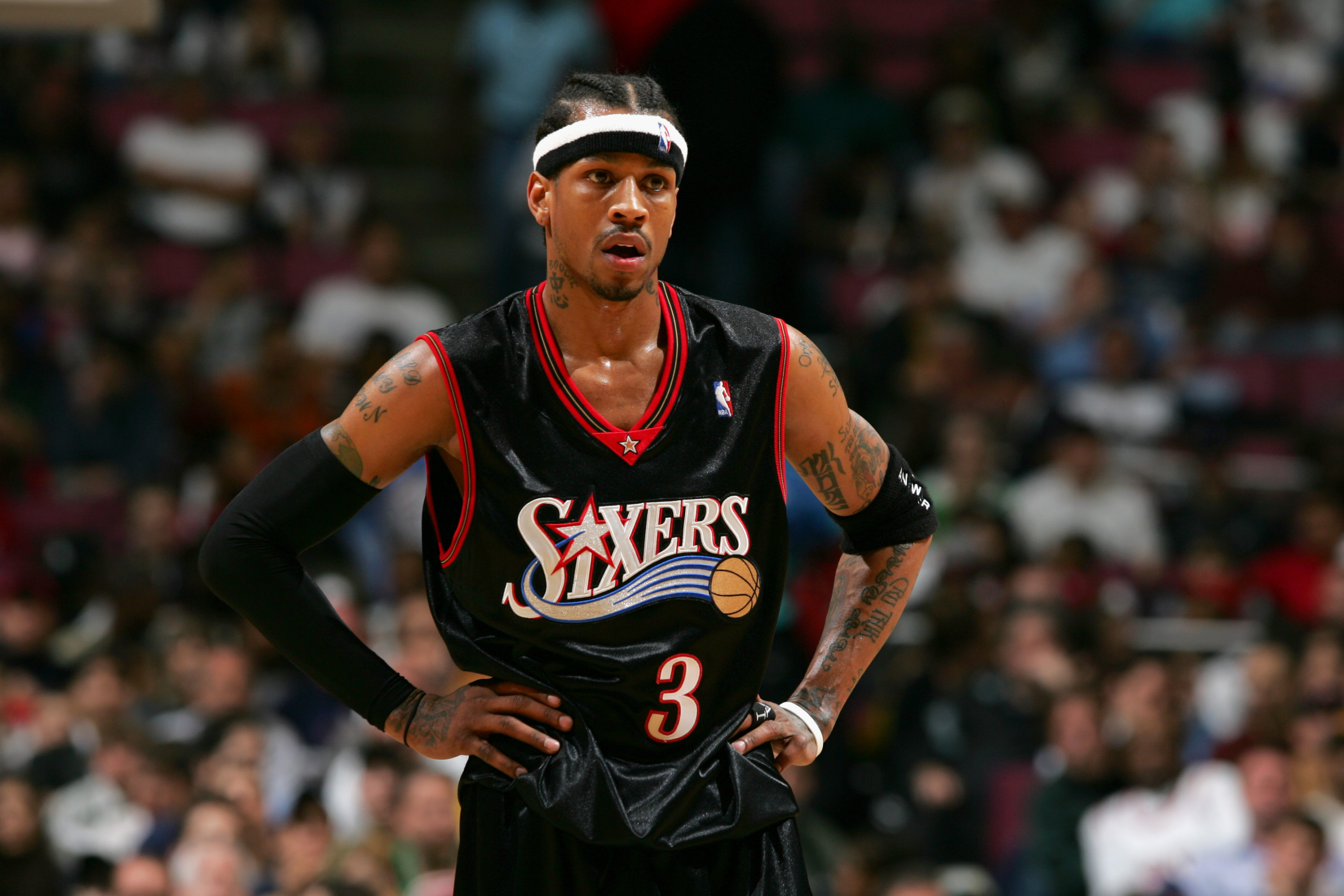 allen iverson black sixers jersey