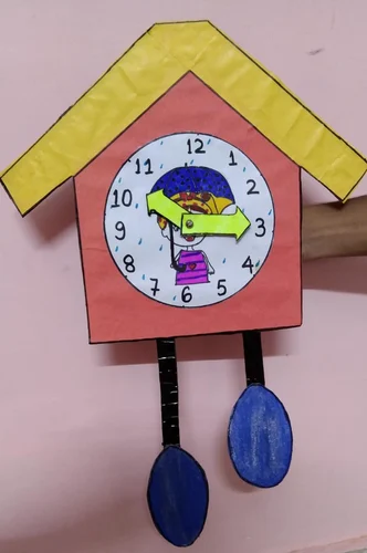 school project handmade model of clock