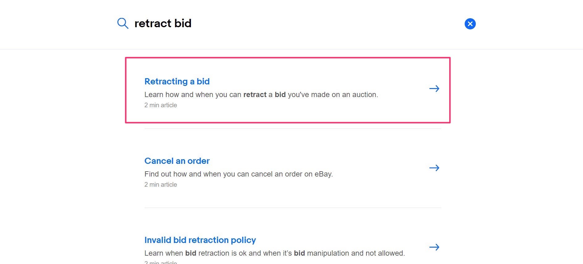 ebay can you cancel a bid