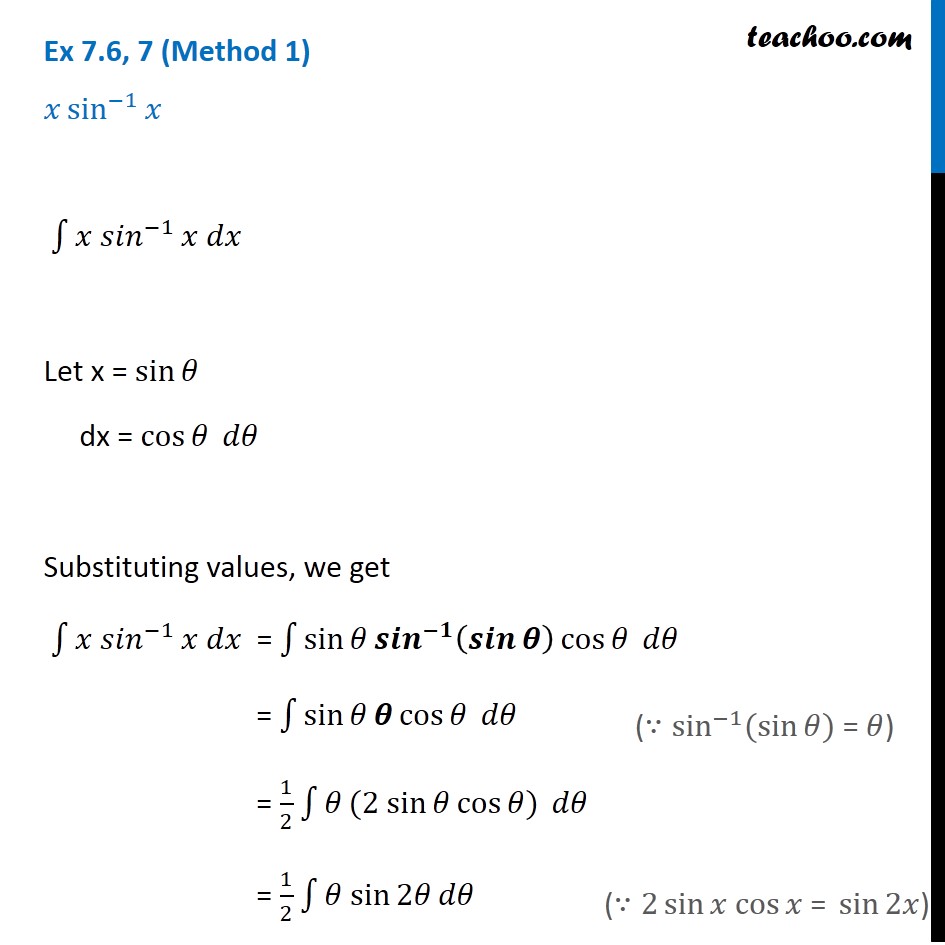 integrate x sin inverse x