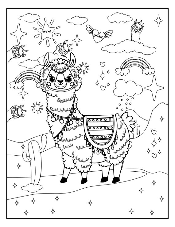 llama coloring page