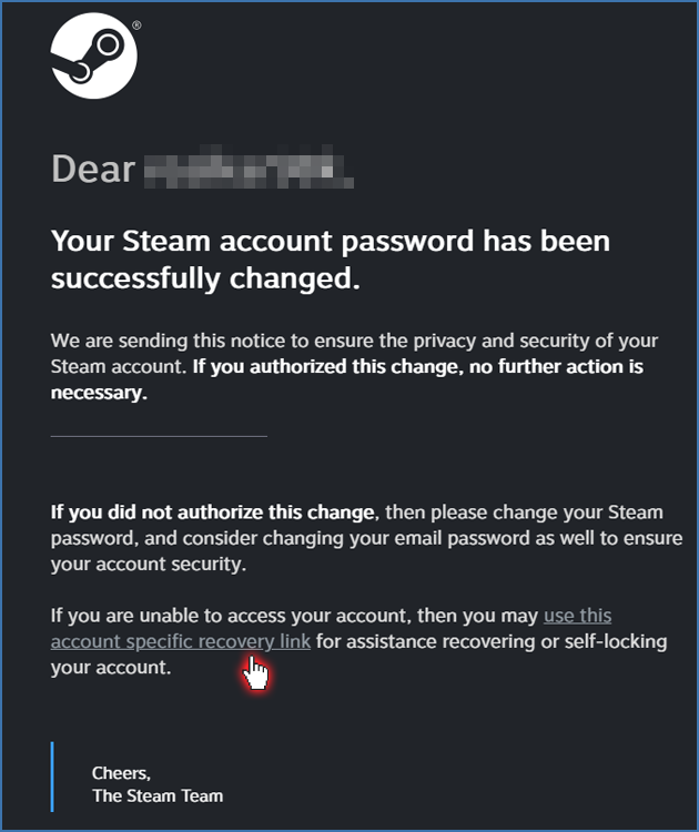 steam account stolen email changed