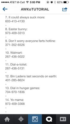 prank phone numbers