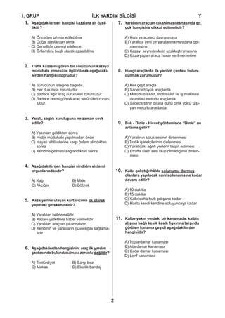 ilk yardım soruları ve cevapları pdf