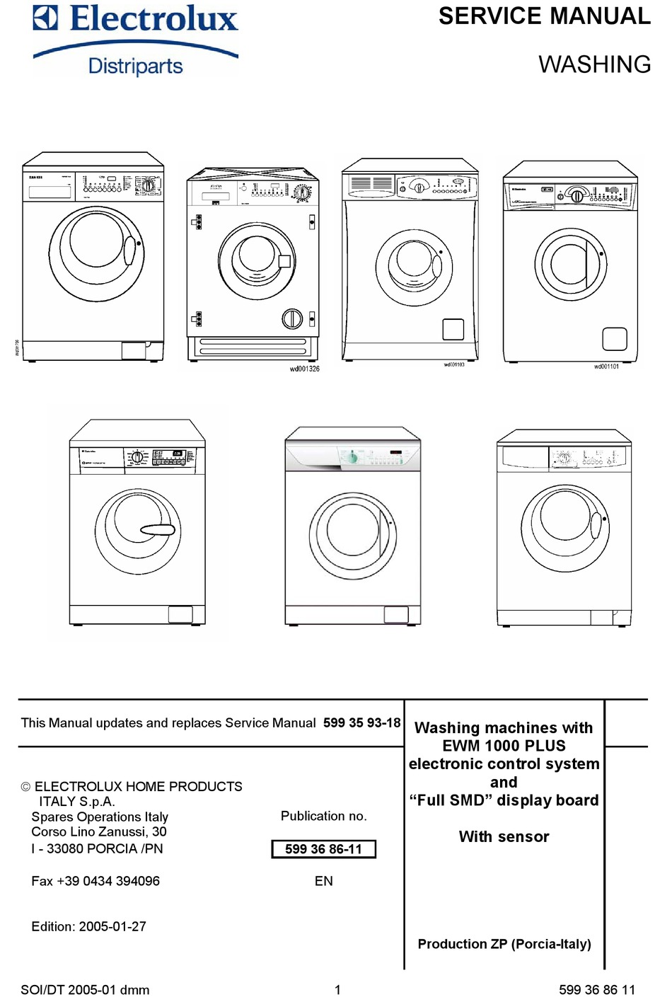 electrolux washing machine manual