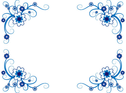 elegant blue flower border design