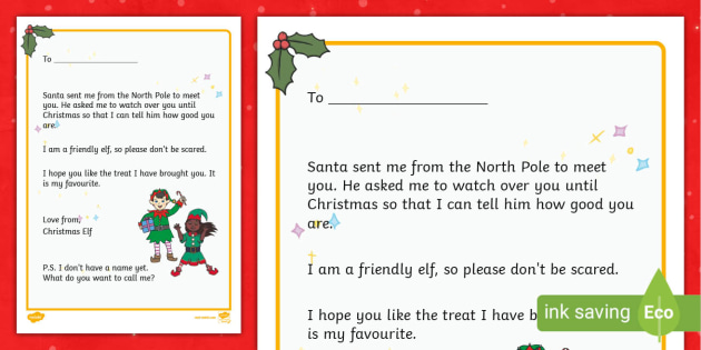 elf on the shelf arrival note