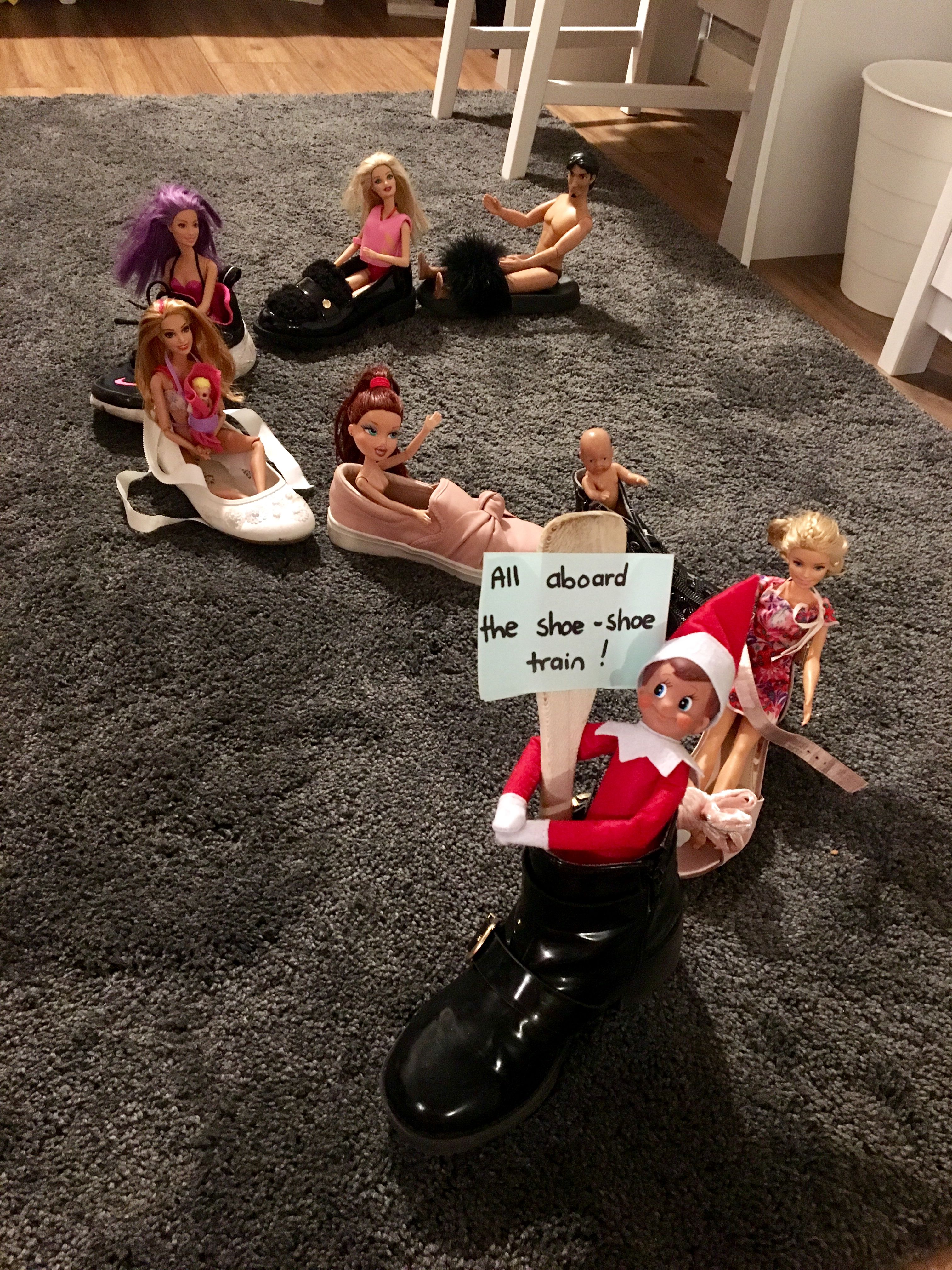 elf on the shelf shoe shoe train