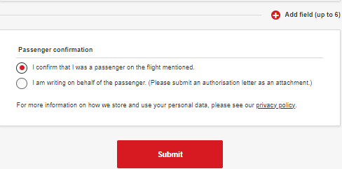 emirates complaint form