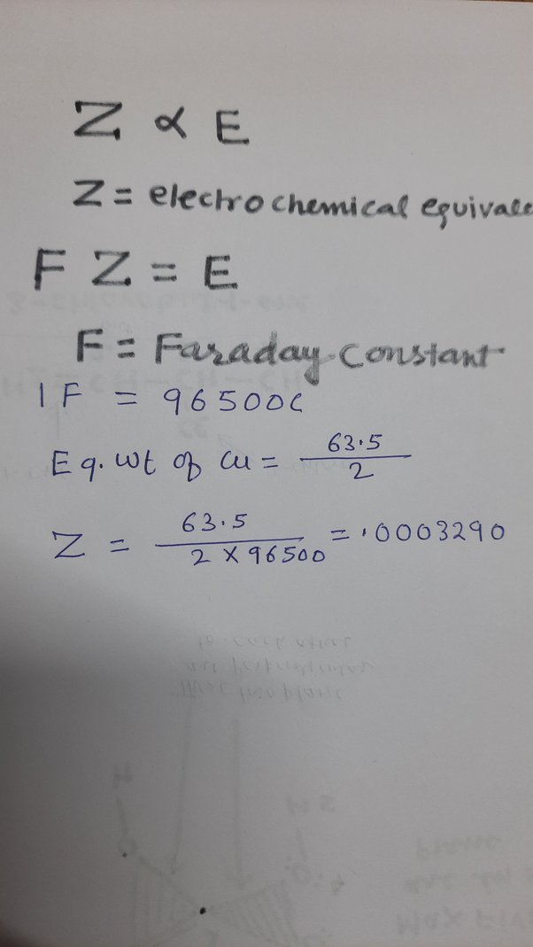 equivalent mass of copper