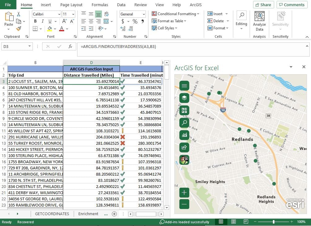 esri maps for excel