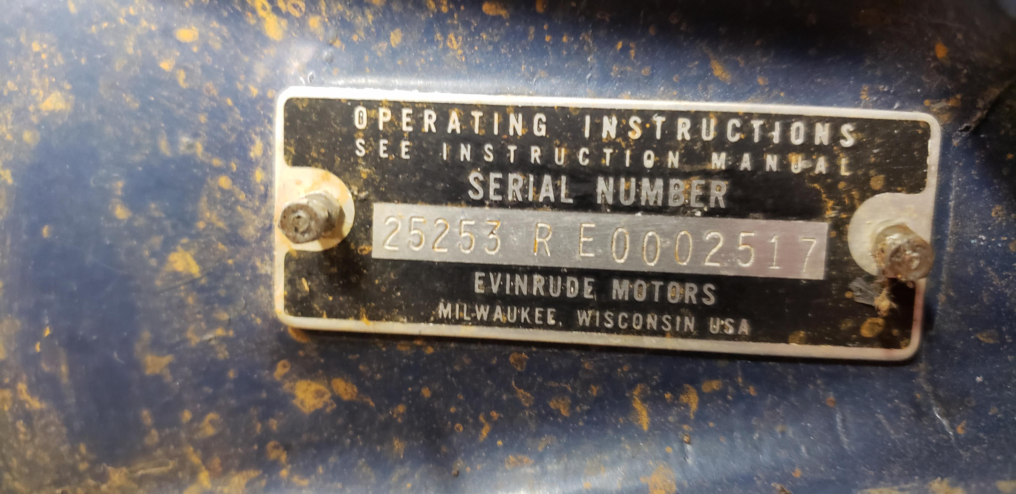 evinrude serial numbers