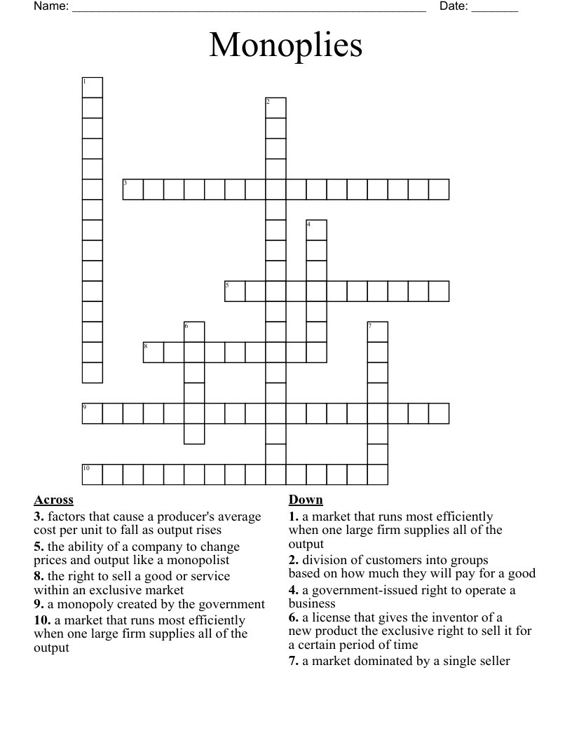 exclusive right crossword