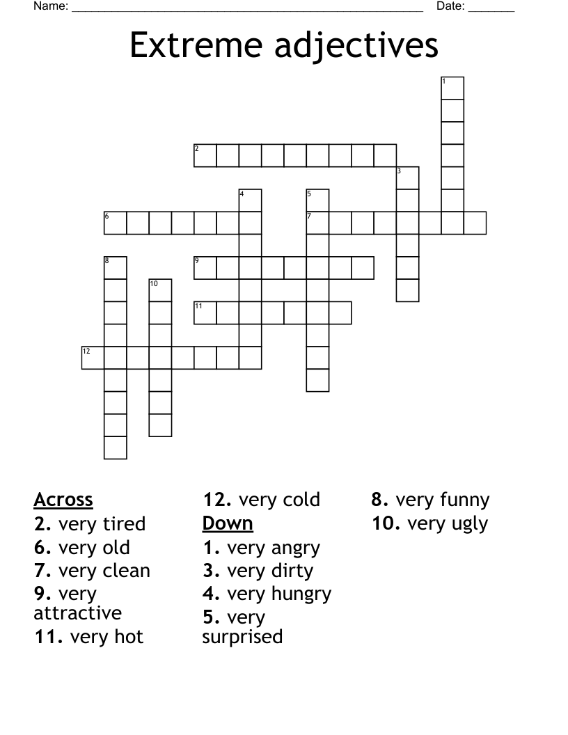 extreme crossword clue