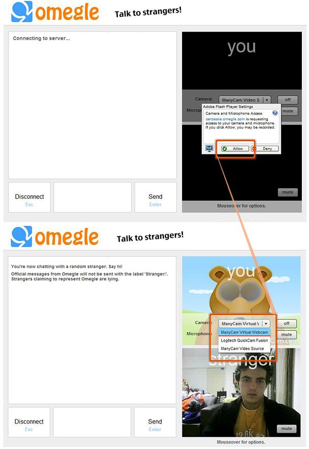 how to enable camera in omegle