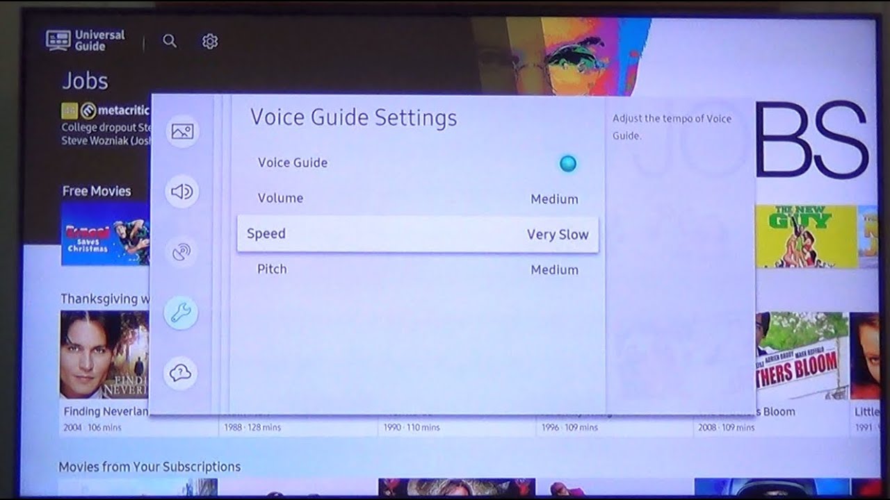 how to turn off the voice on a samsung tv