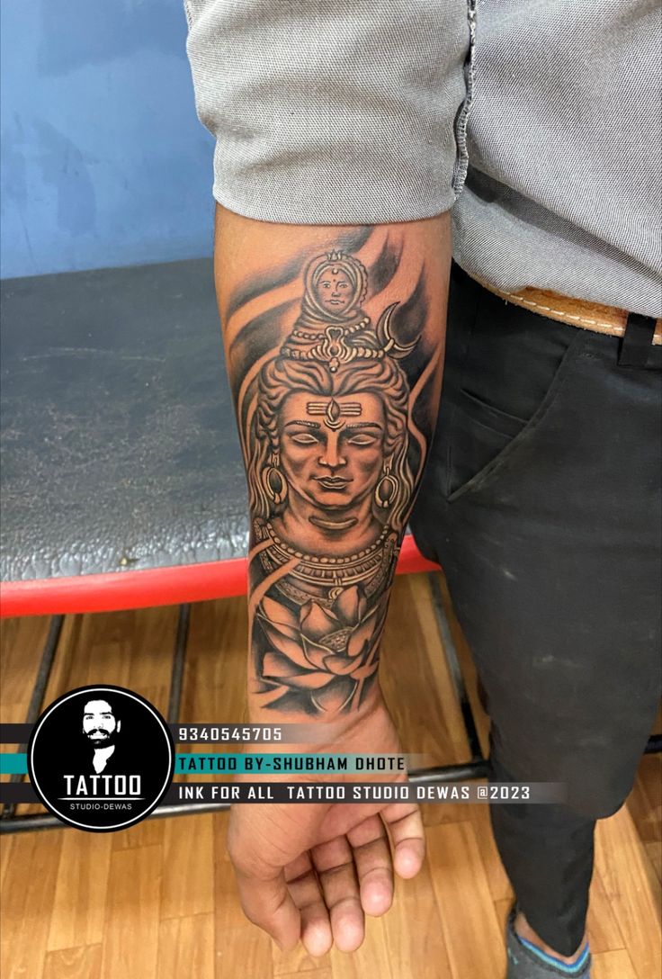 lord shiva tattoo in hand