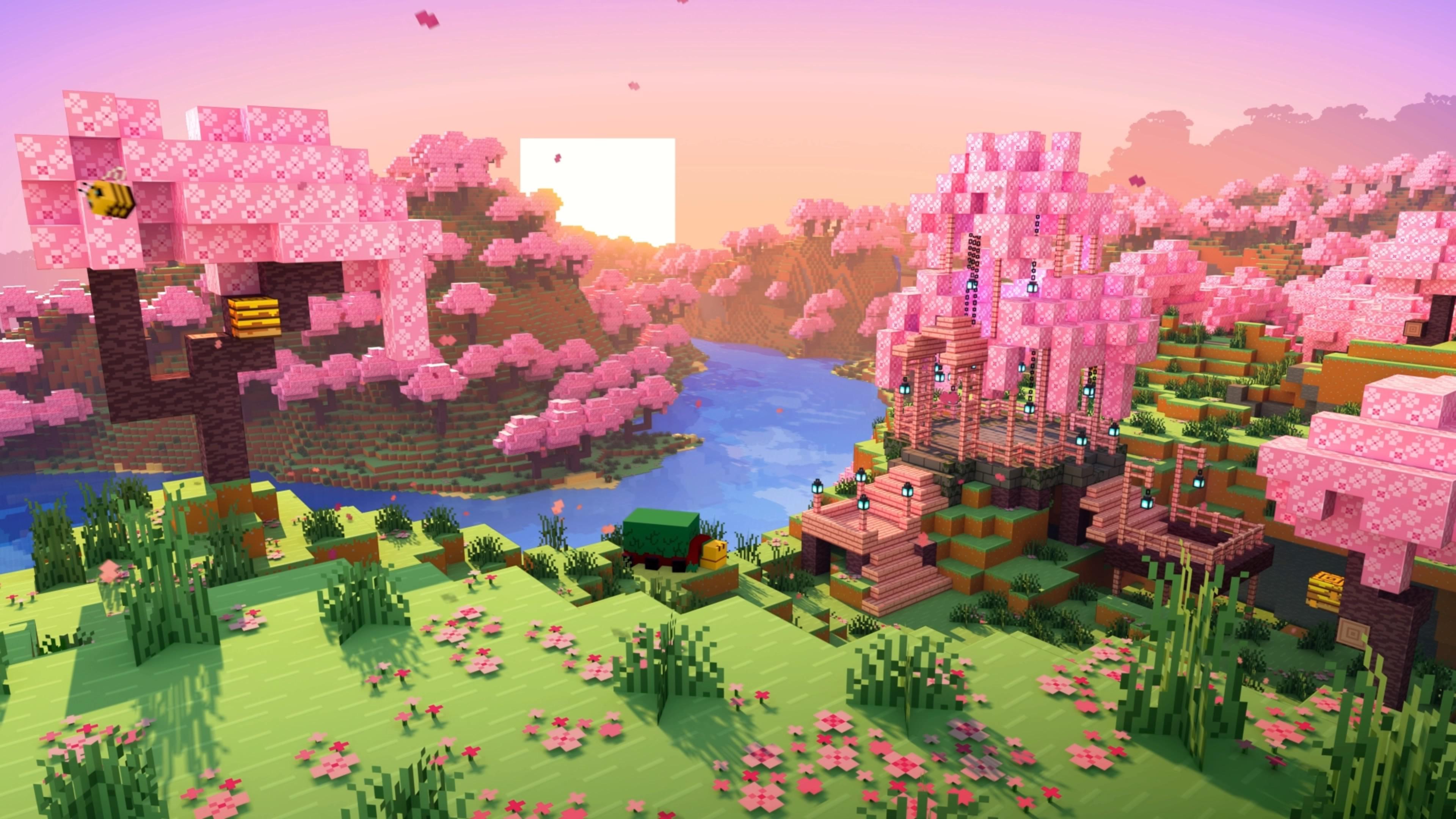 sakura trees minecraft