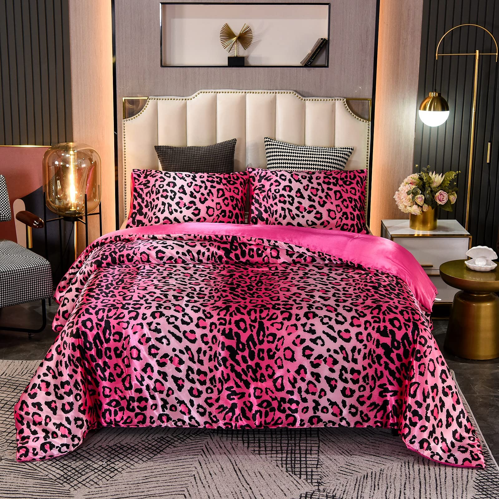 leopard print bed set