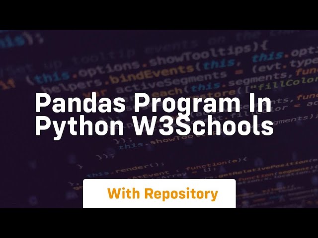 w3schools python pandas