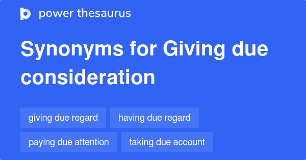 consideration thesaurus