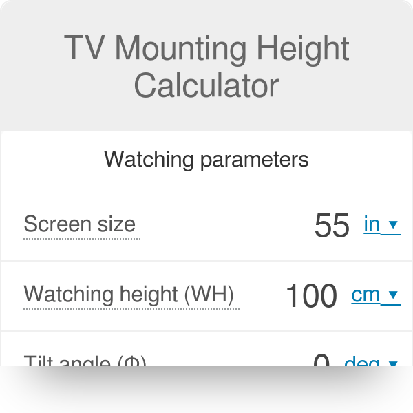 75 inch tv wall mount height calculator