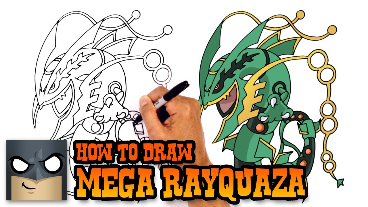 how to draw mega rayquaza