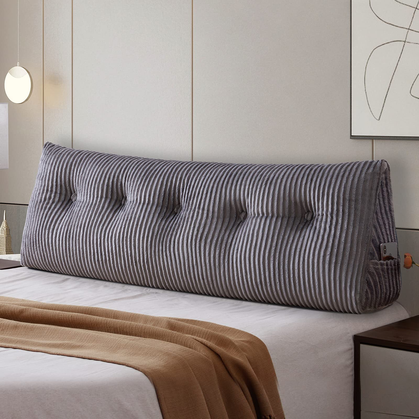 bed headboard pillow