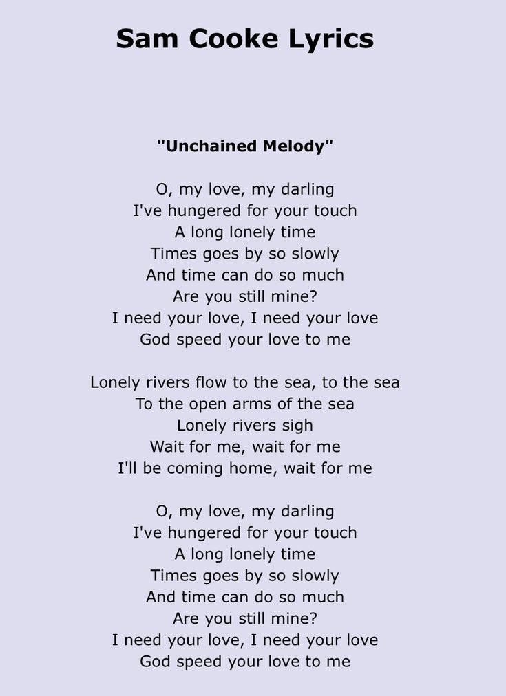 song lyrics unchained melody