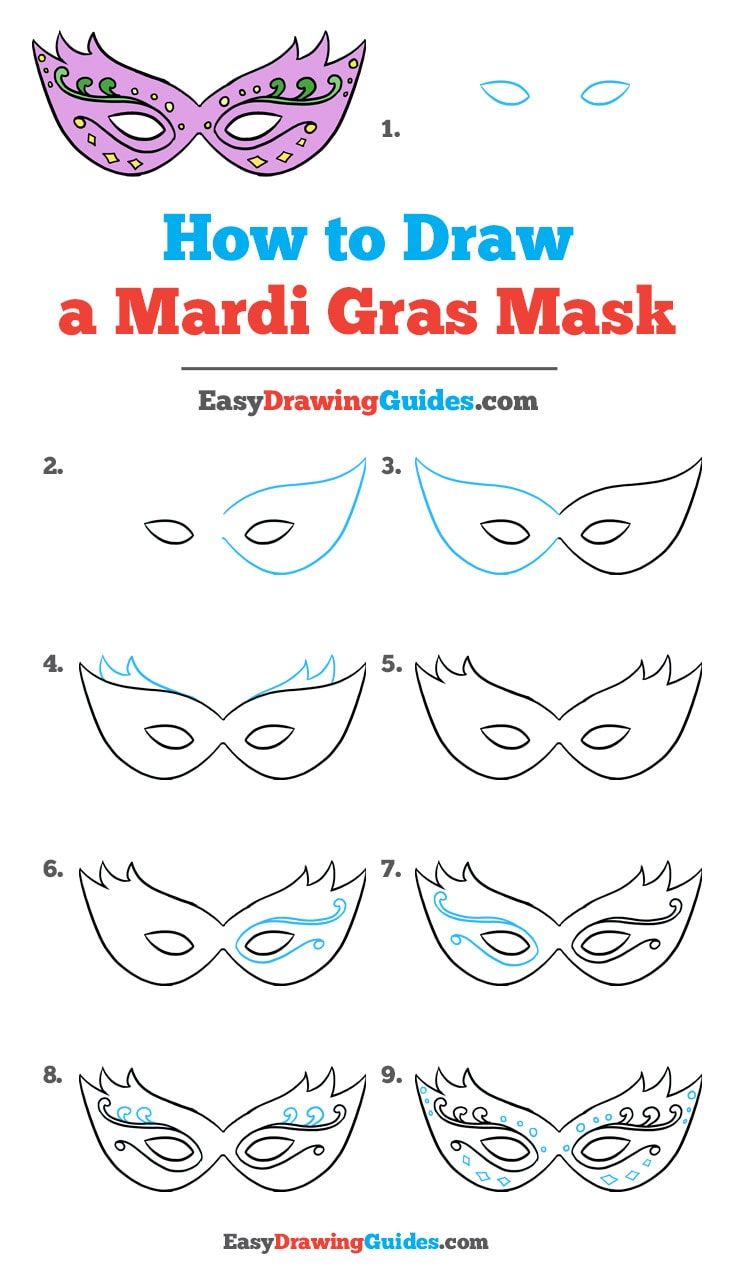 how to draw a masquerade mask