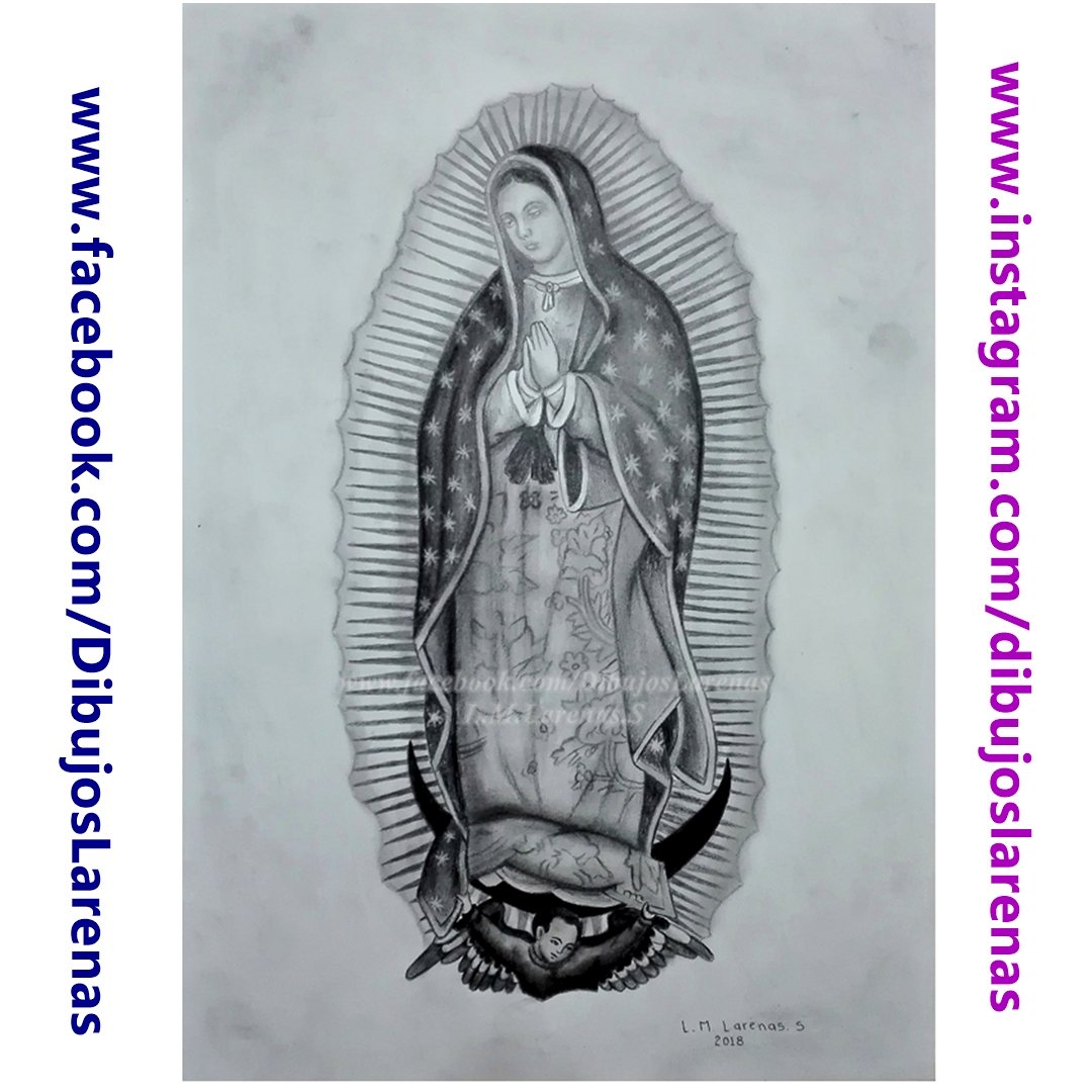 dibujos de la virgen de guadalupe a lapiz