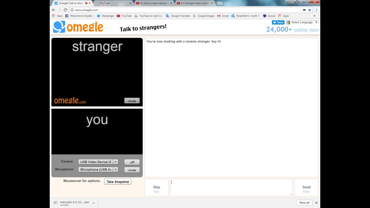 omegle black screen fix