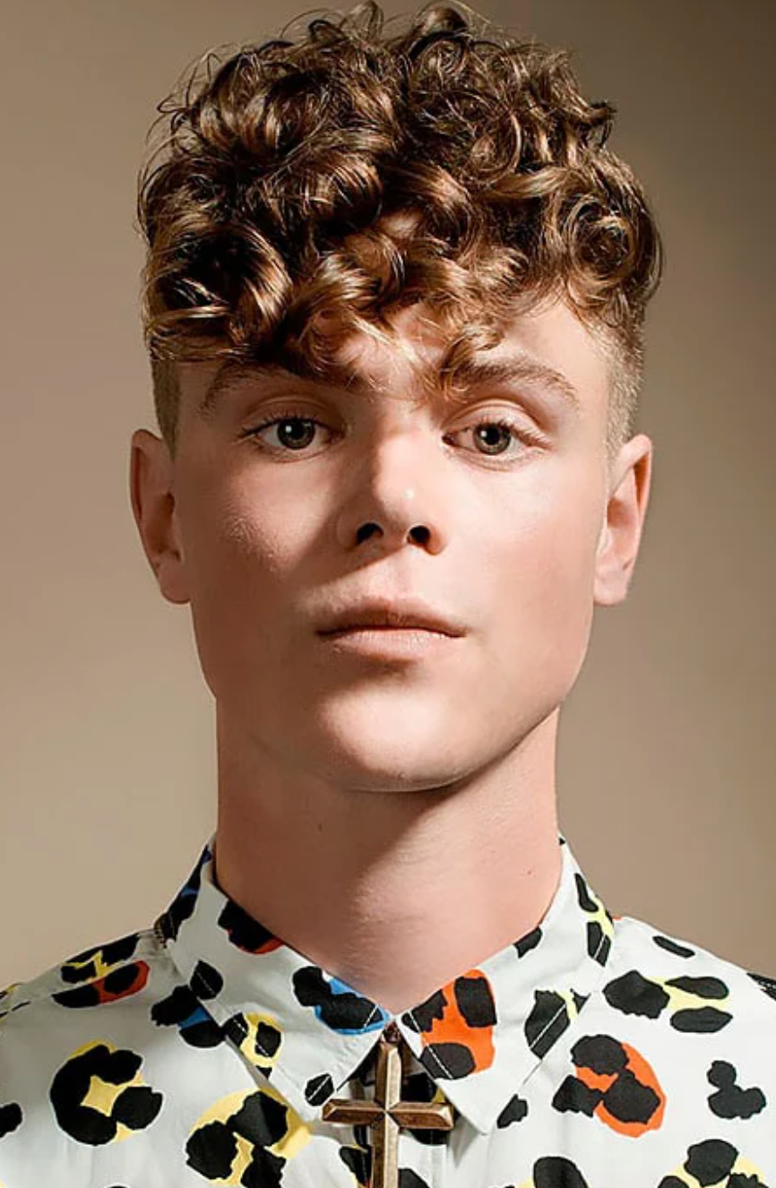 mens short hair perm