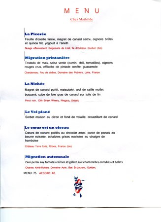 chez mathilde menu