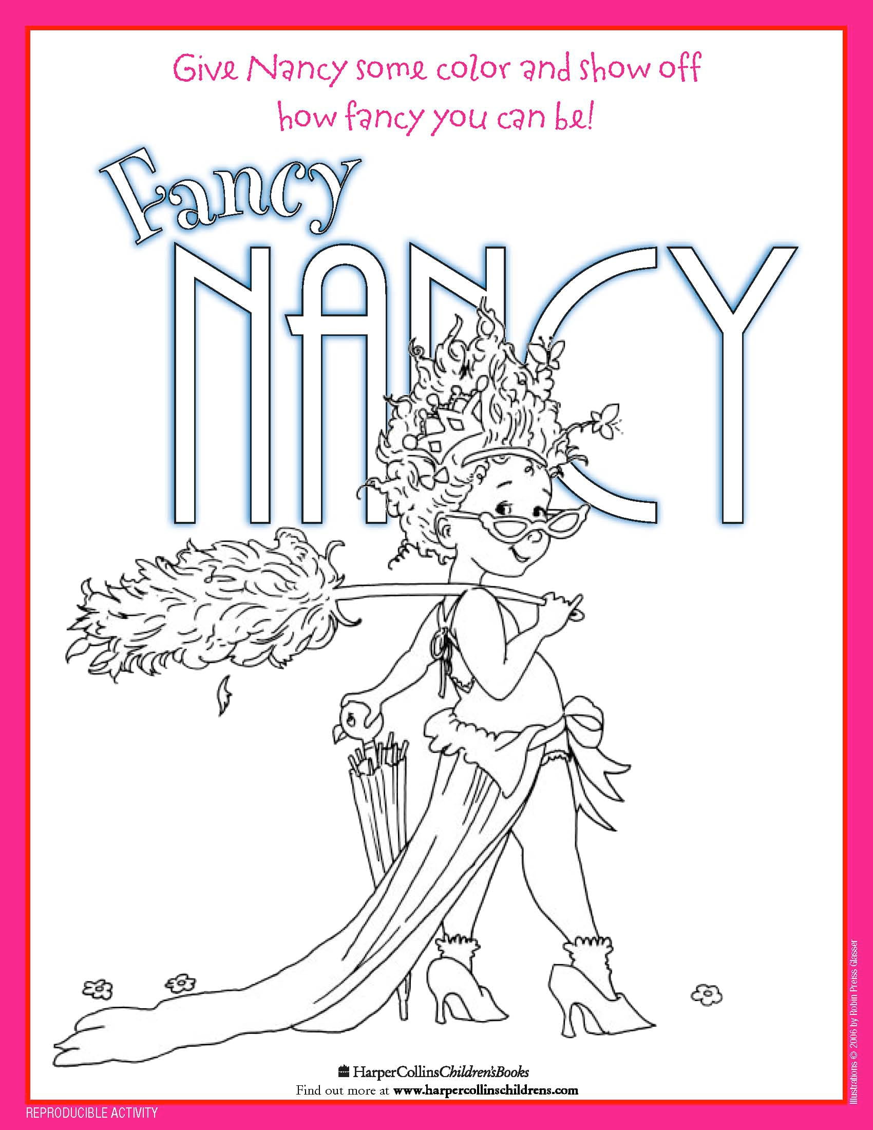 fancy nancy coloring sheet