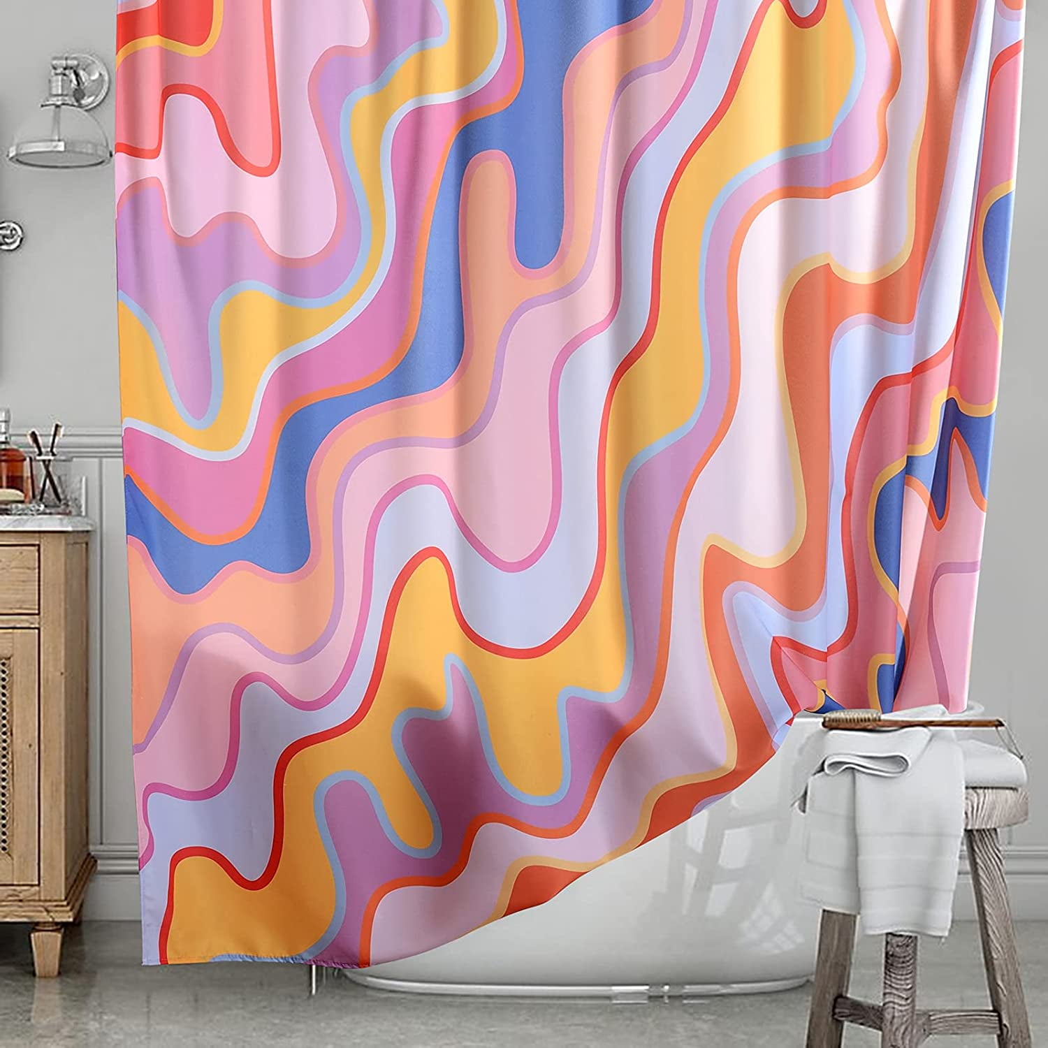 abstract art shower curtain