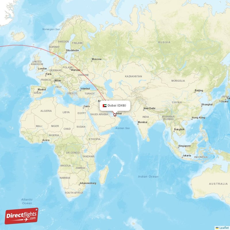 dubai to toronto flight distance