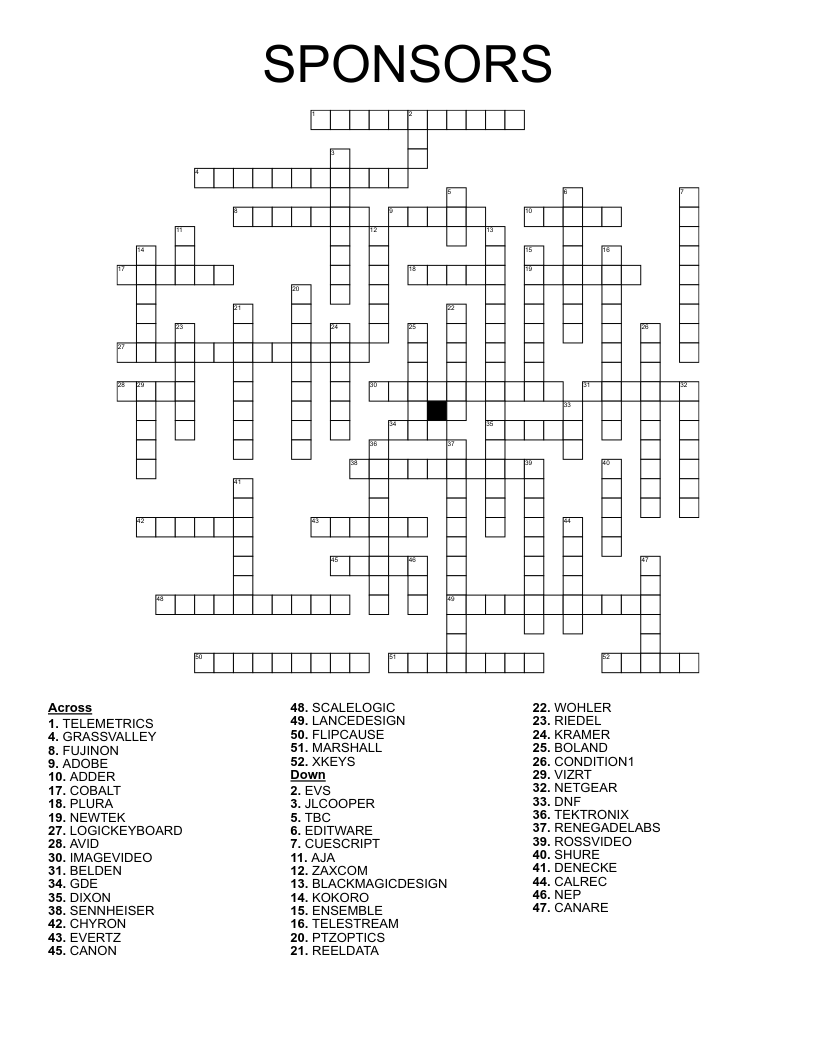 sponsors crossword clue