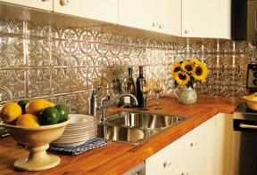 pressed metal backsplash