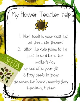 preschool flower poem