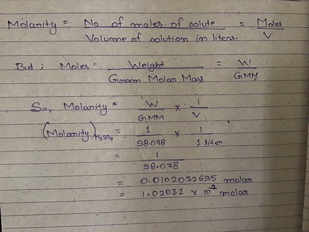 molarity of h2so4