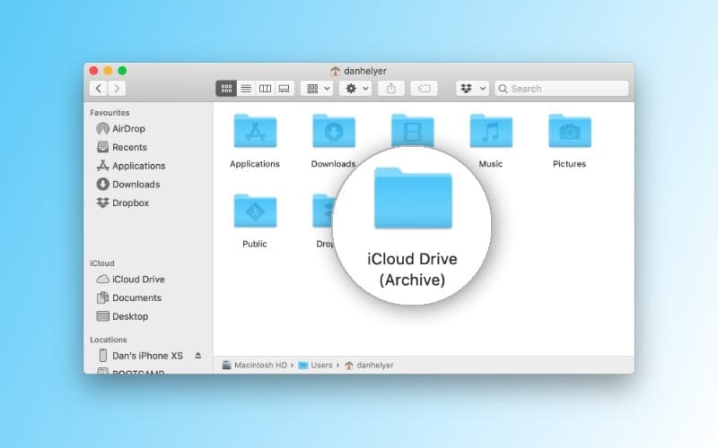 icloud download folder