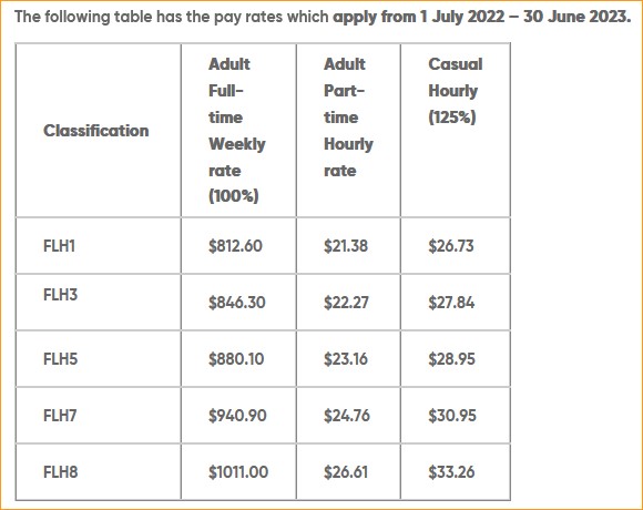 schads award level 4 pay rate